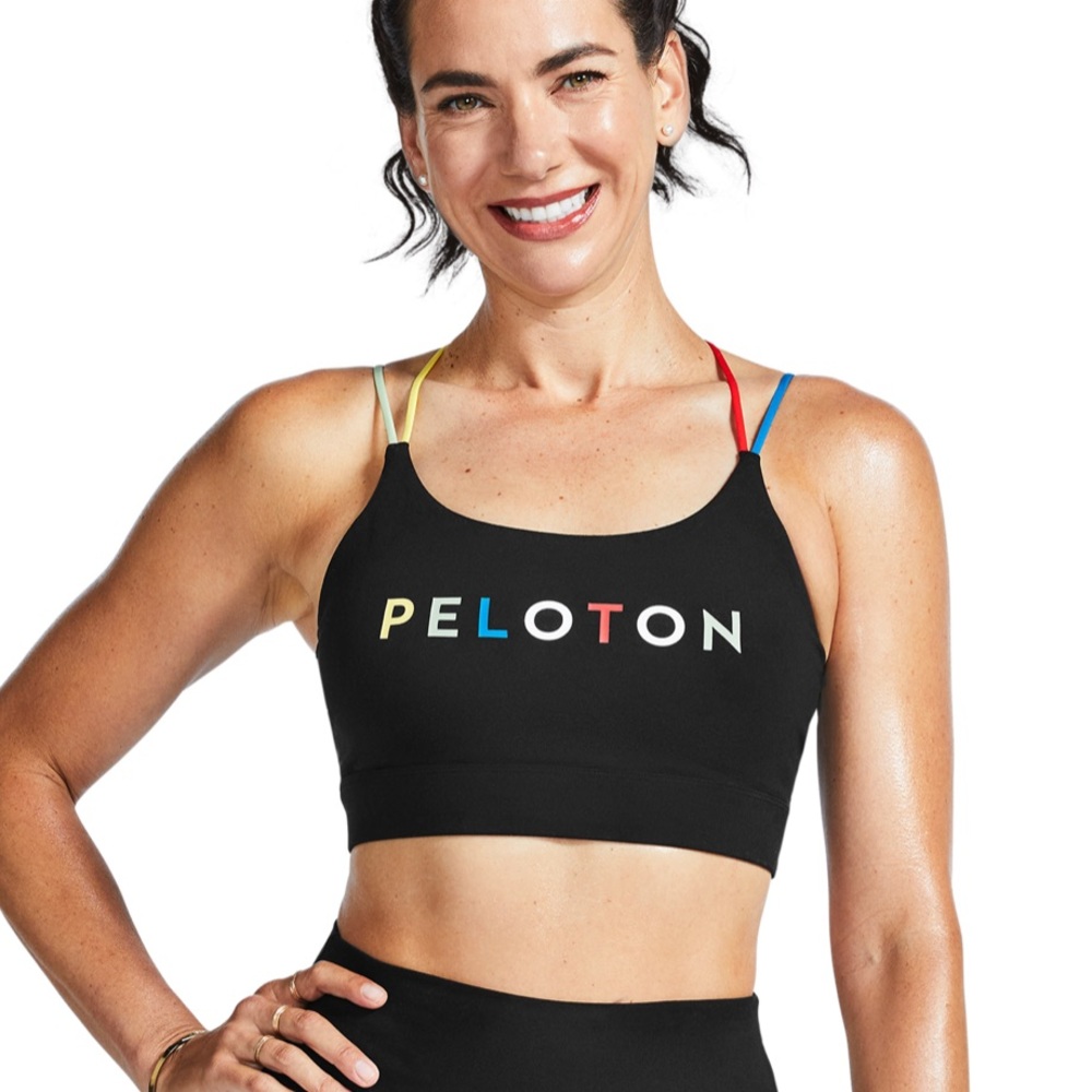 NWOT WITH & Peloton XSmall Cadent Strappy Bra show your pride for Team Peloton